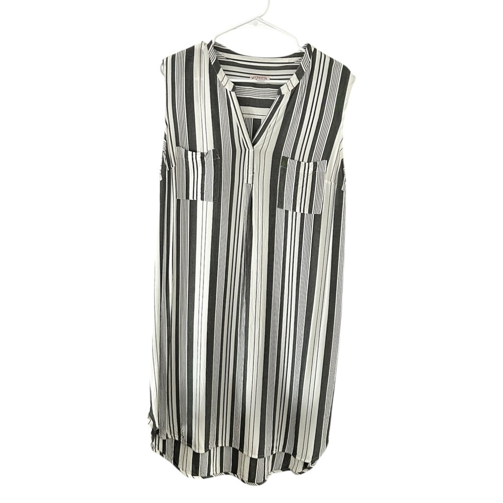 Merona Black‎ and White Stripe V-Neck Dress